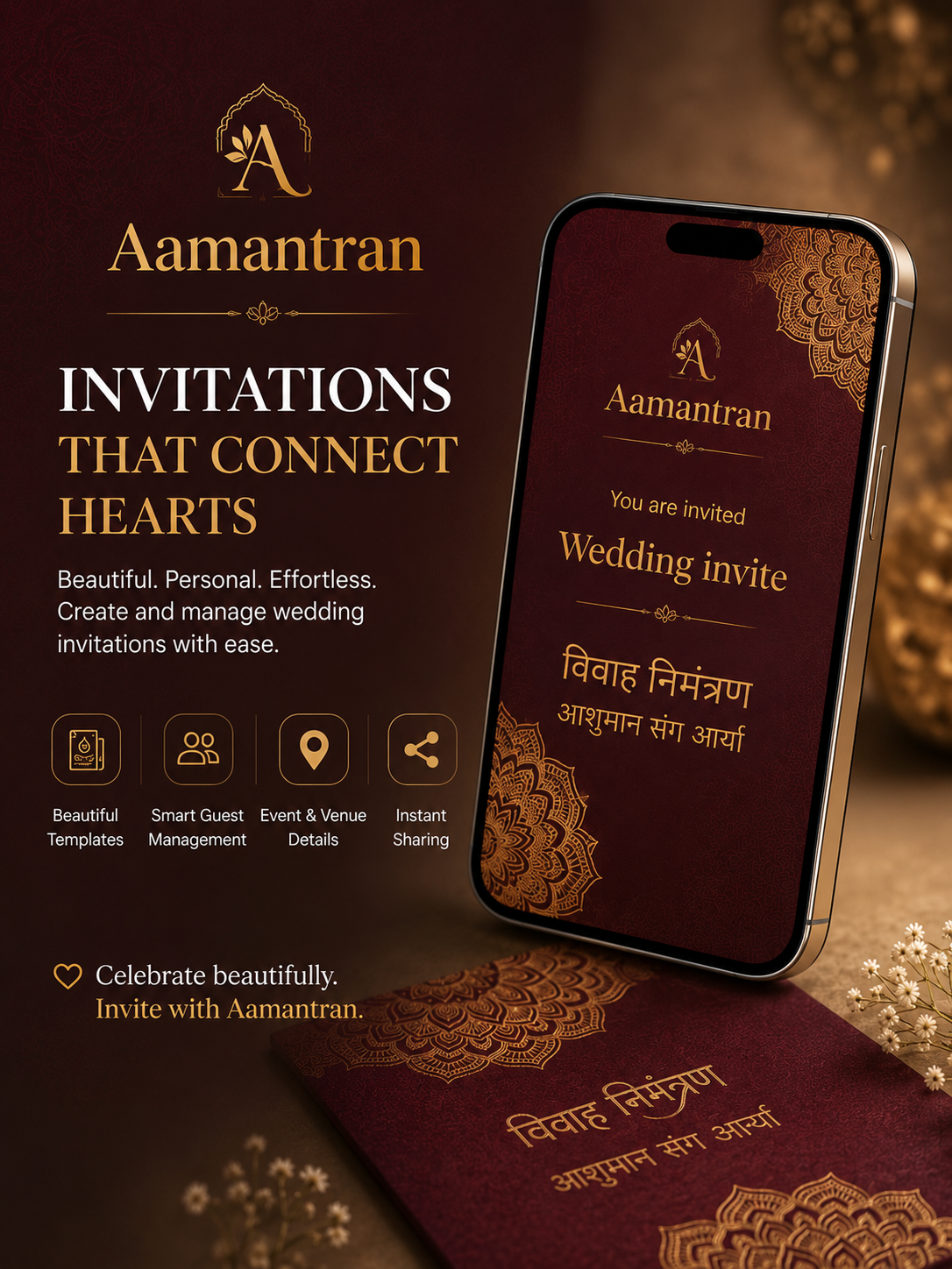 AI-generated wedding invitation sample